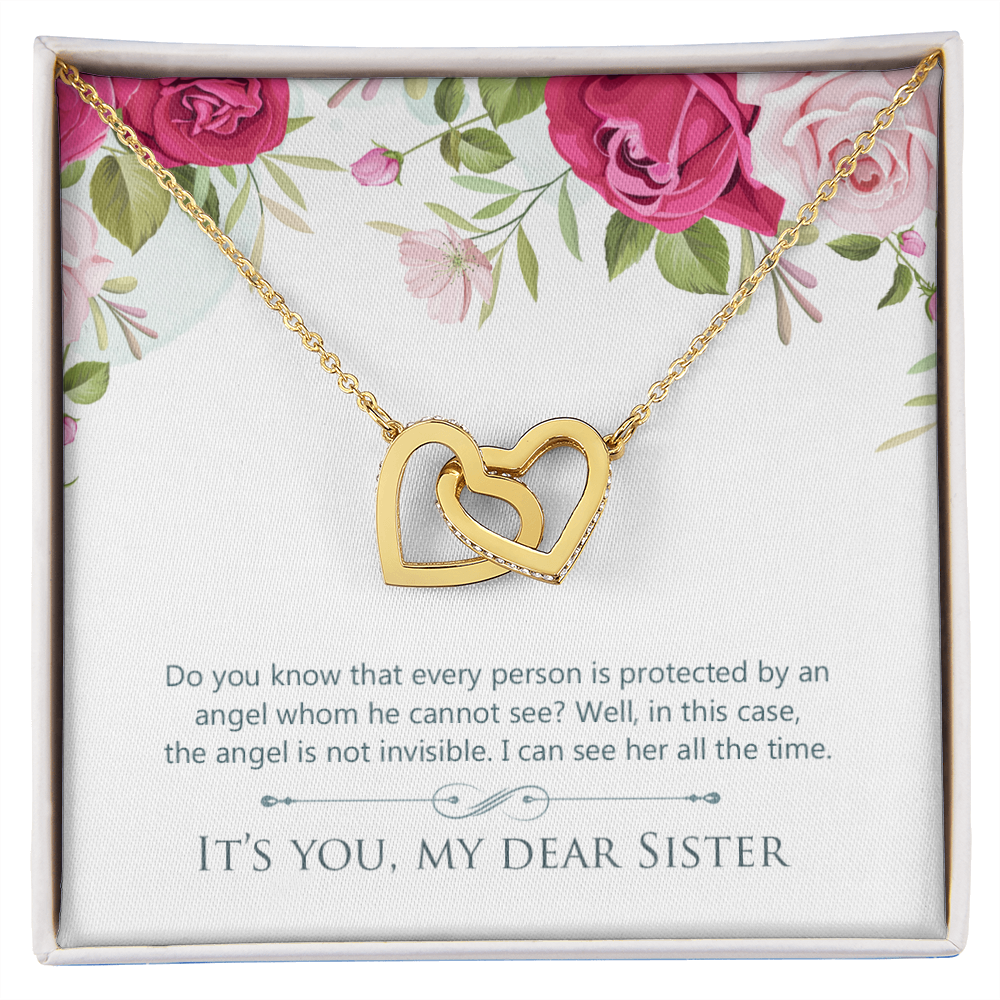 To My Sister You Are Protected by Angel Inseparable Necklace-Express Your Love Gifts