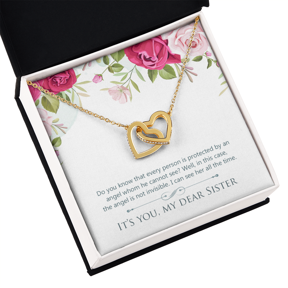 To My Sister You Are Protected by Angel Inseparable Necklace-Express Your Love Gifts