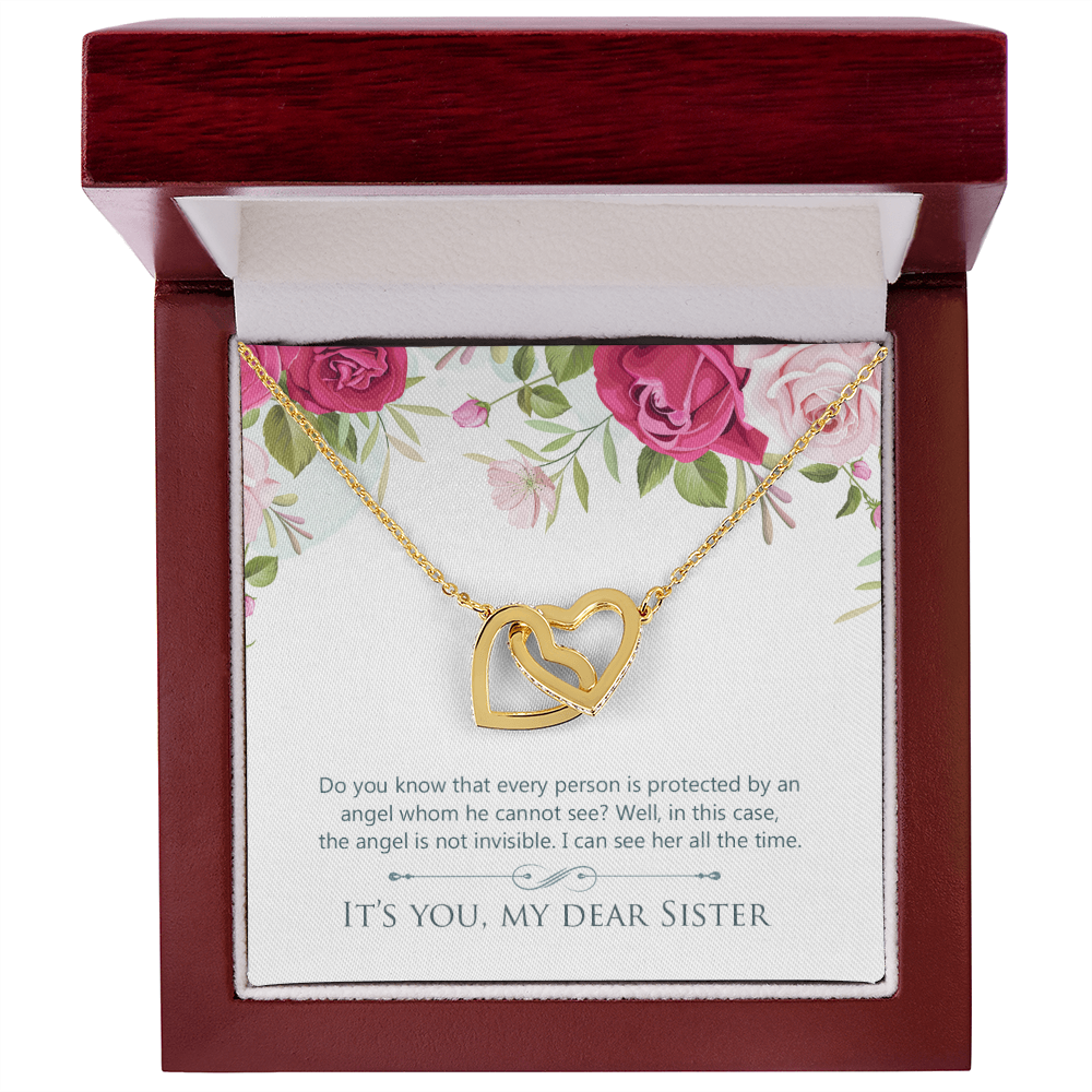 To My Sister You Are Protected by Angel Inseparable Necklace-Express Your Love Gifts