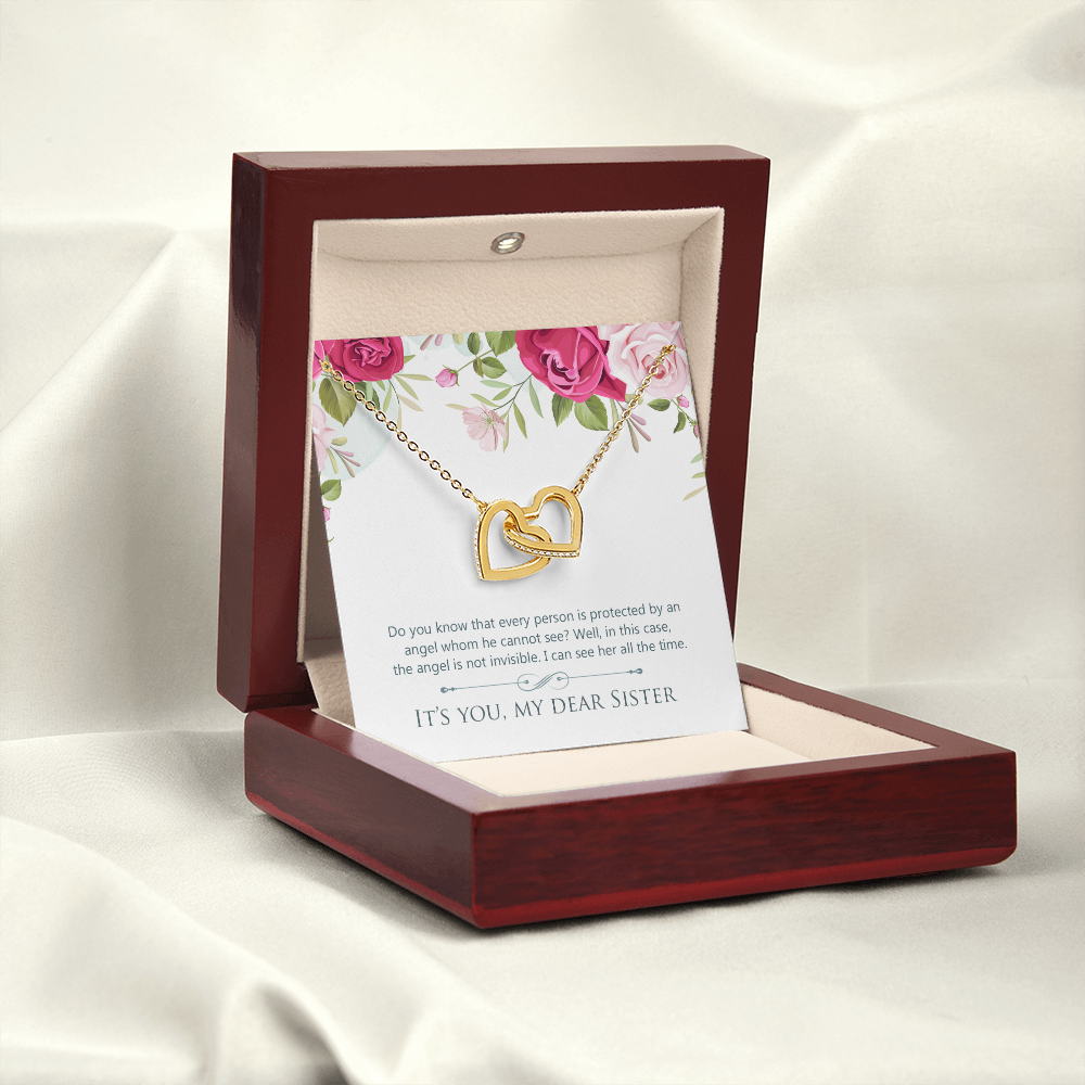 To My Sister You Are Protected by Angel Inseparable Necklace-Express Your Love Gifts