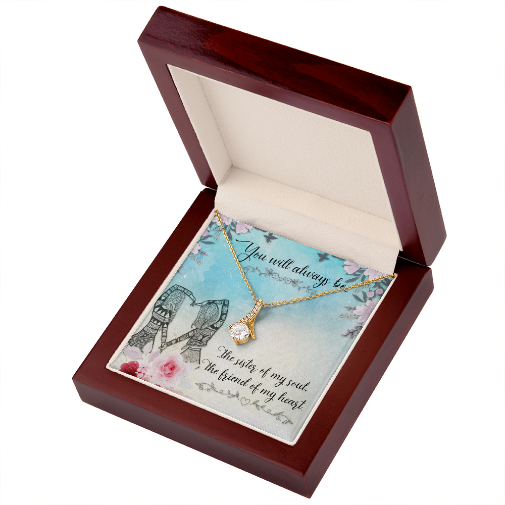 To My Sister You Will Always Be Alluring Ribbon Necklace Message Card-Express Your Love Gifts