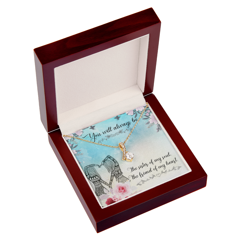 To My Sister You Will Always Be Alluring Ribbon Necklace Message Card-Express Your Love Gifts