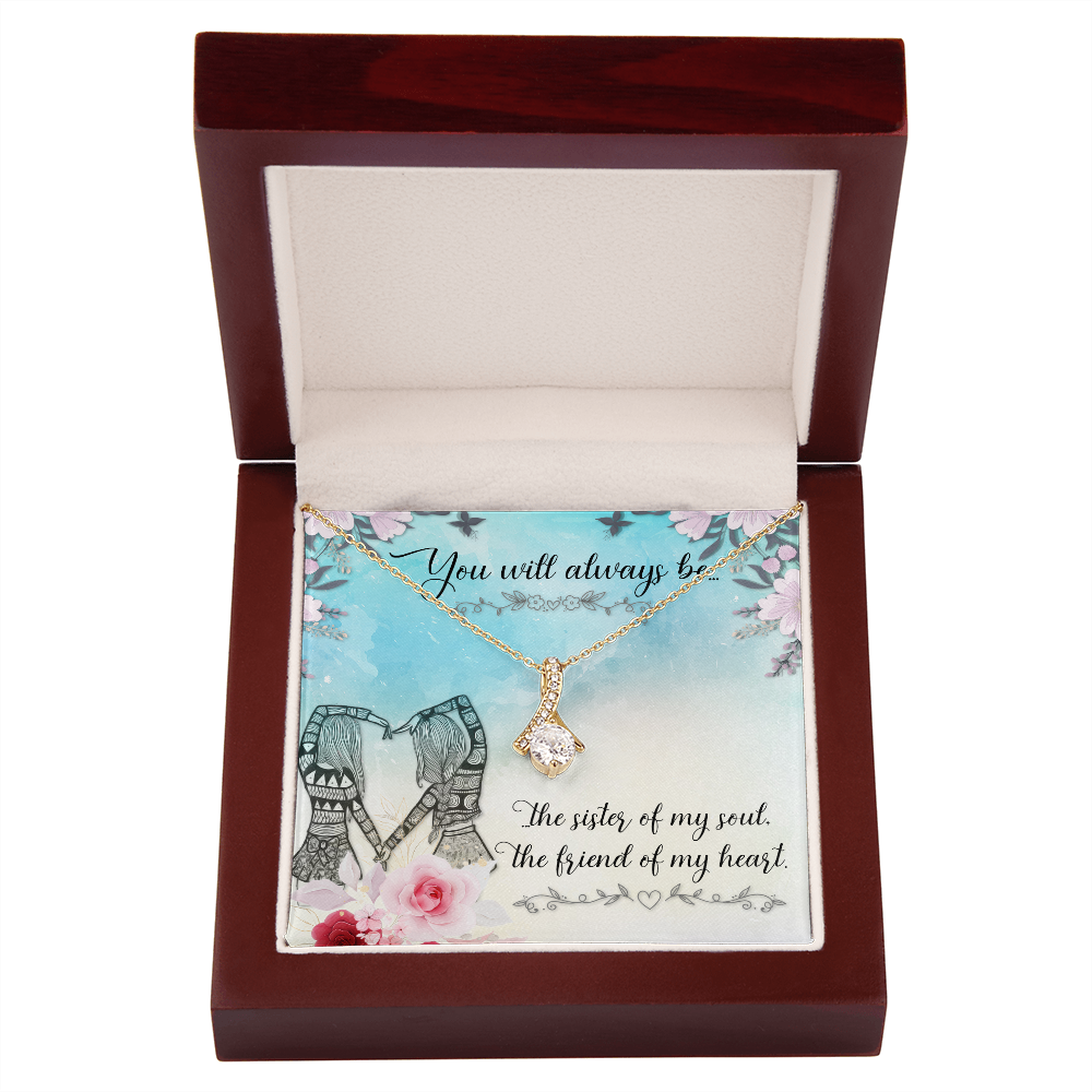 To My Sister You Will Always Be Alluring Ribbon Necklace Message Card-Express Your Love Gifts