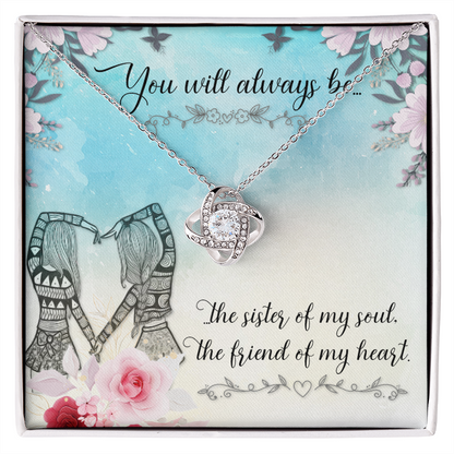 To My Sister You will always be Infinity Knot Necklace Message Card-Express Your Love Gifts