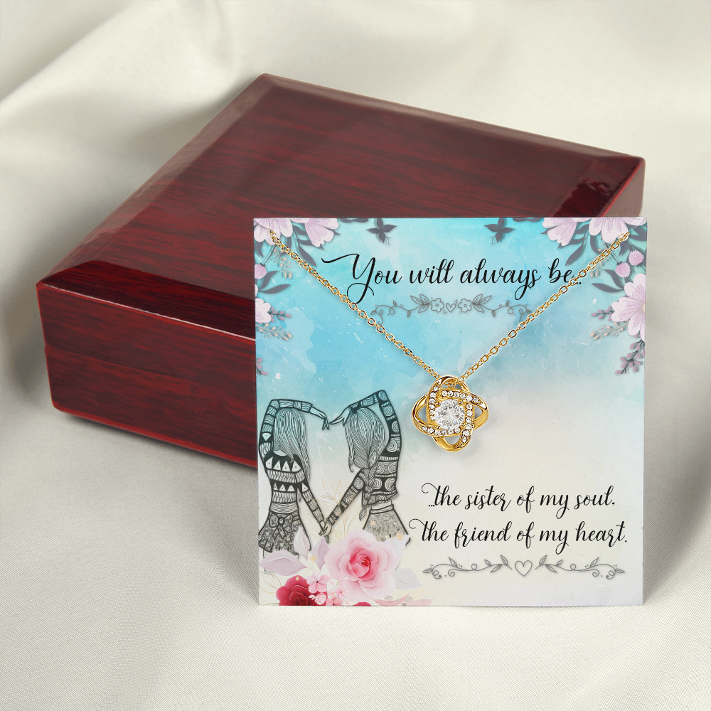To My Sister You will always be Infinity Knot Necklace Message Card-Express Your Love Gifts