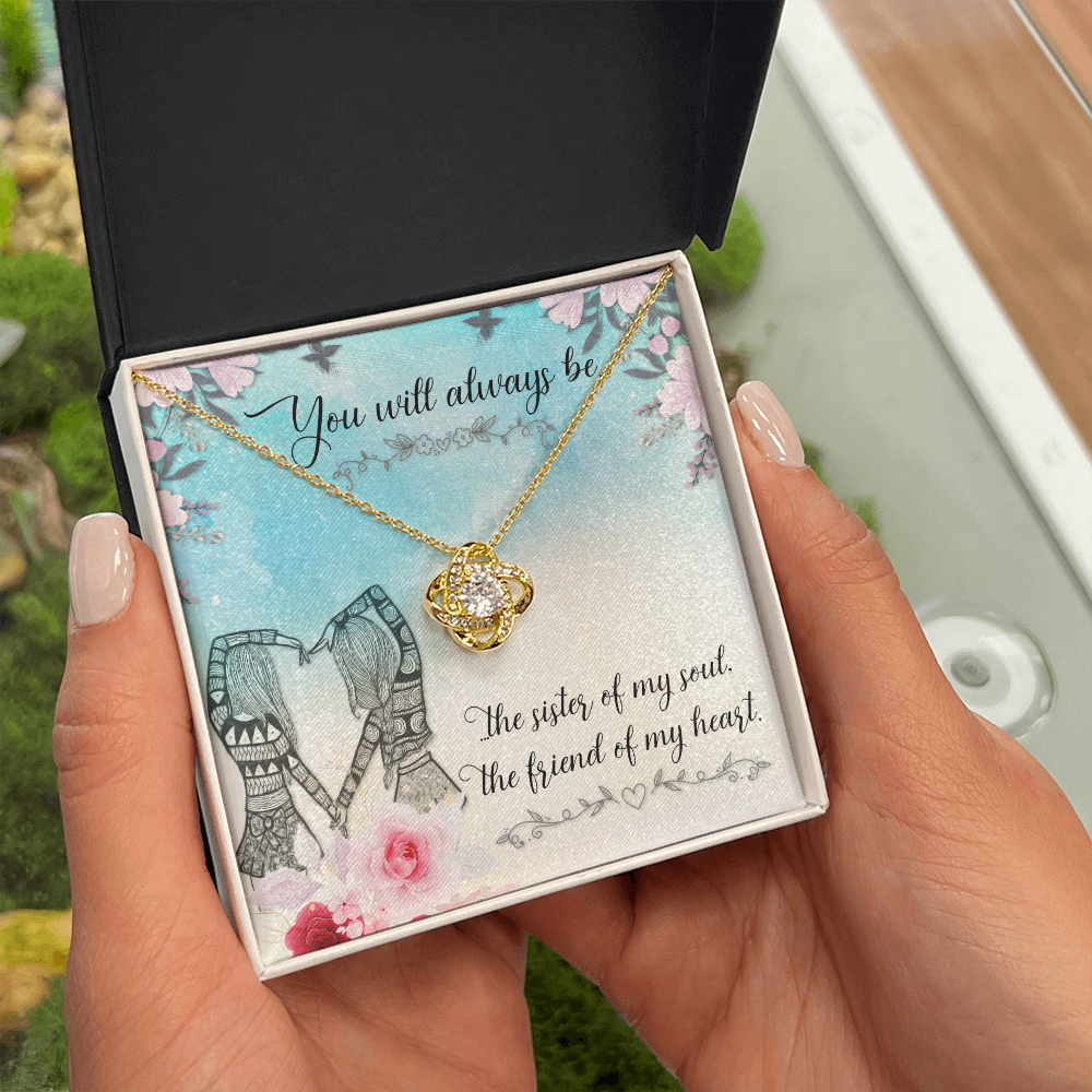 To My Sister You will always be Infinity Knot Necklace Message Card-Express Your Love Gifts