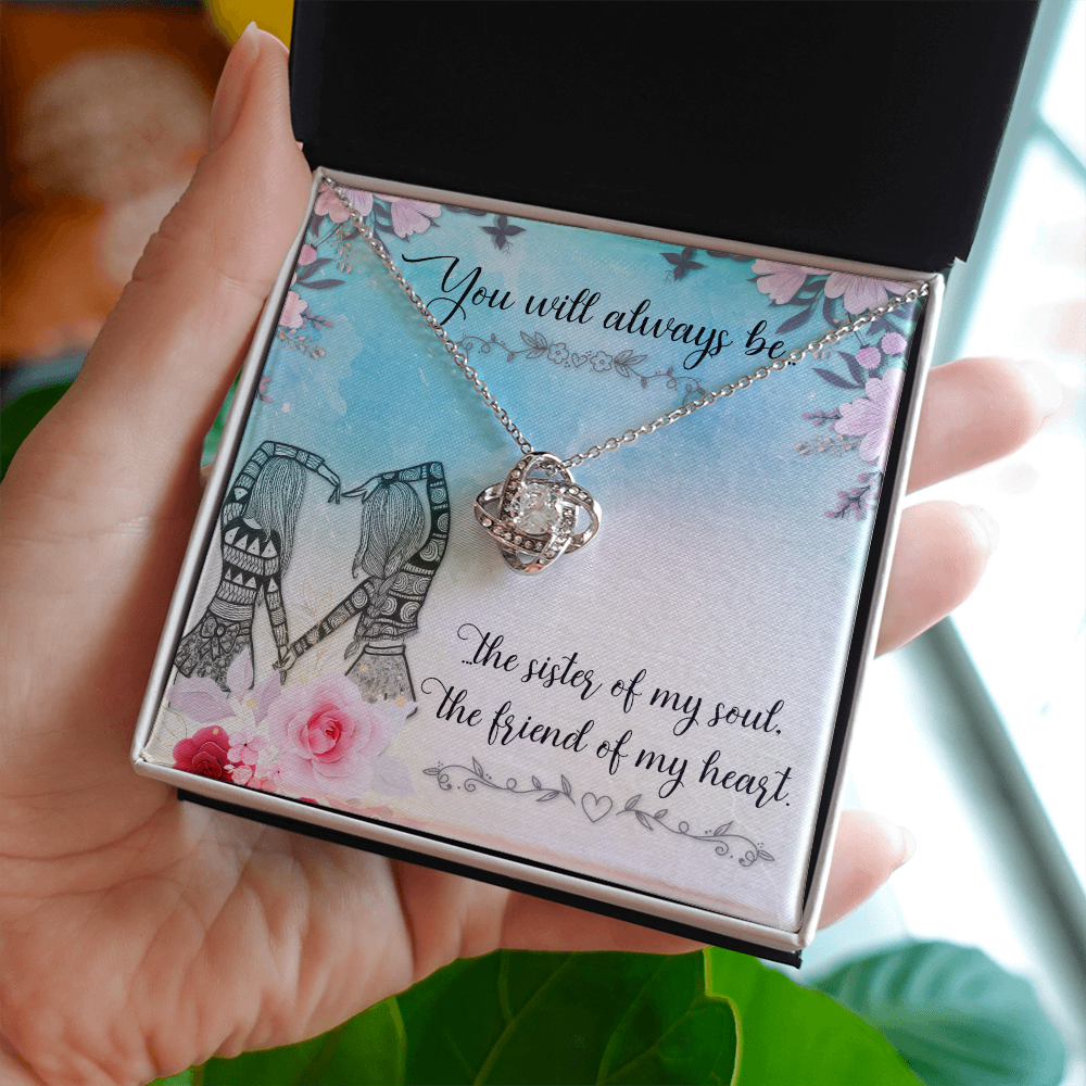 To My Sister You will always be Infinity Knot Necklace Message Card-Express Your Love Gifts