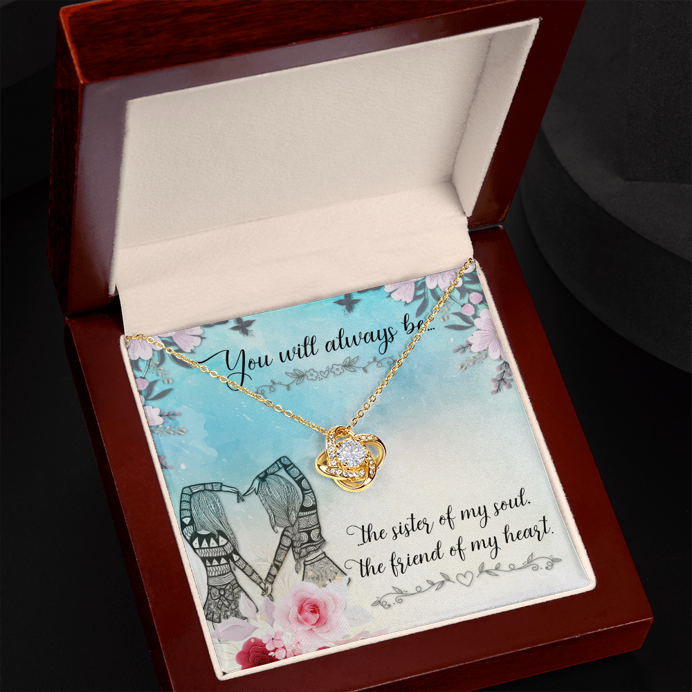 To My Sister You will always be Infinity Knot Necklace Message Card-Express Your Love Gifts
