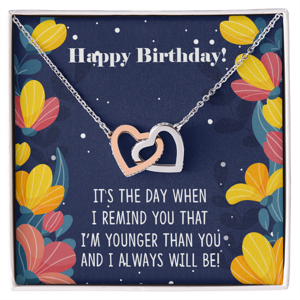 To My Sister Younger Than You Happy Birthday Inseparable Necklace-Express Your Love Gifts