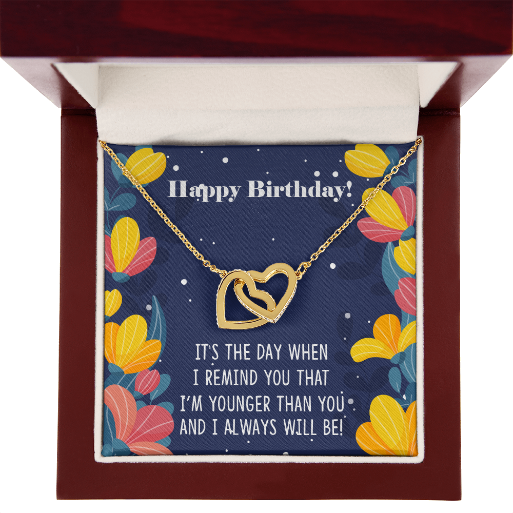 To My Sister Younger Than You Happy Birthday Inseparable Necklace-Express Your Love Gifts