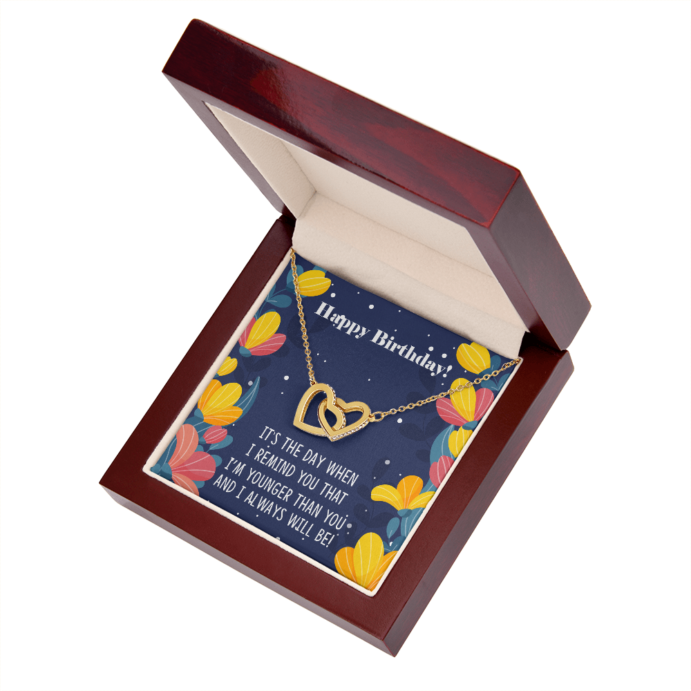To My Sister Younger Than You Happy Birthday Inseparable Necklace-Express Your Love Gifts