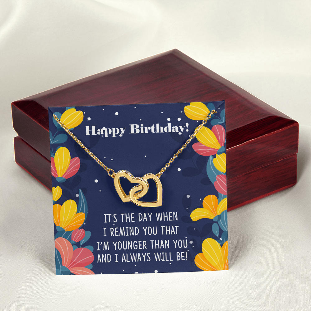 To My Sister Younger Than You Happy Birthday Inseparable Necklace-Express Your Love Gifts