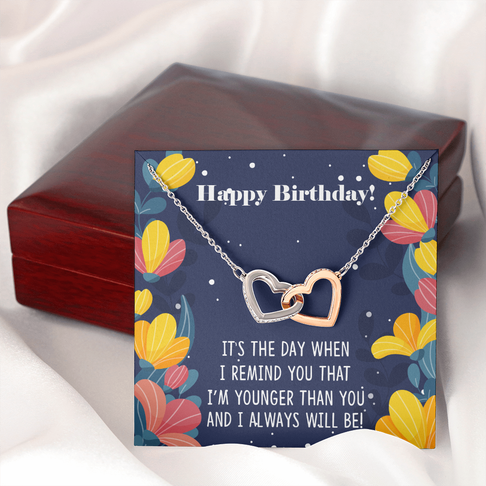 To My Sister Younger Than You Happy Birthday Inseparable Necklace-Express Your Love Gifts