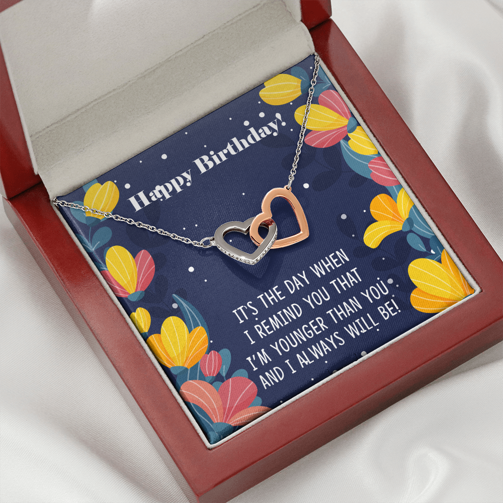 To My Sister Younger Than You Happy Birthday Inseparable Necklace-Express Your Love Gifts