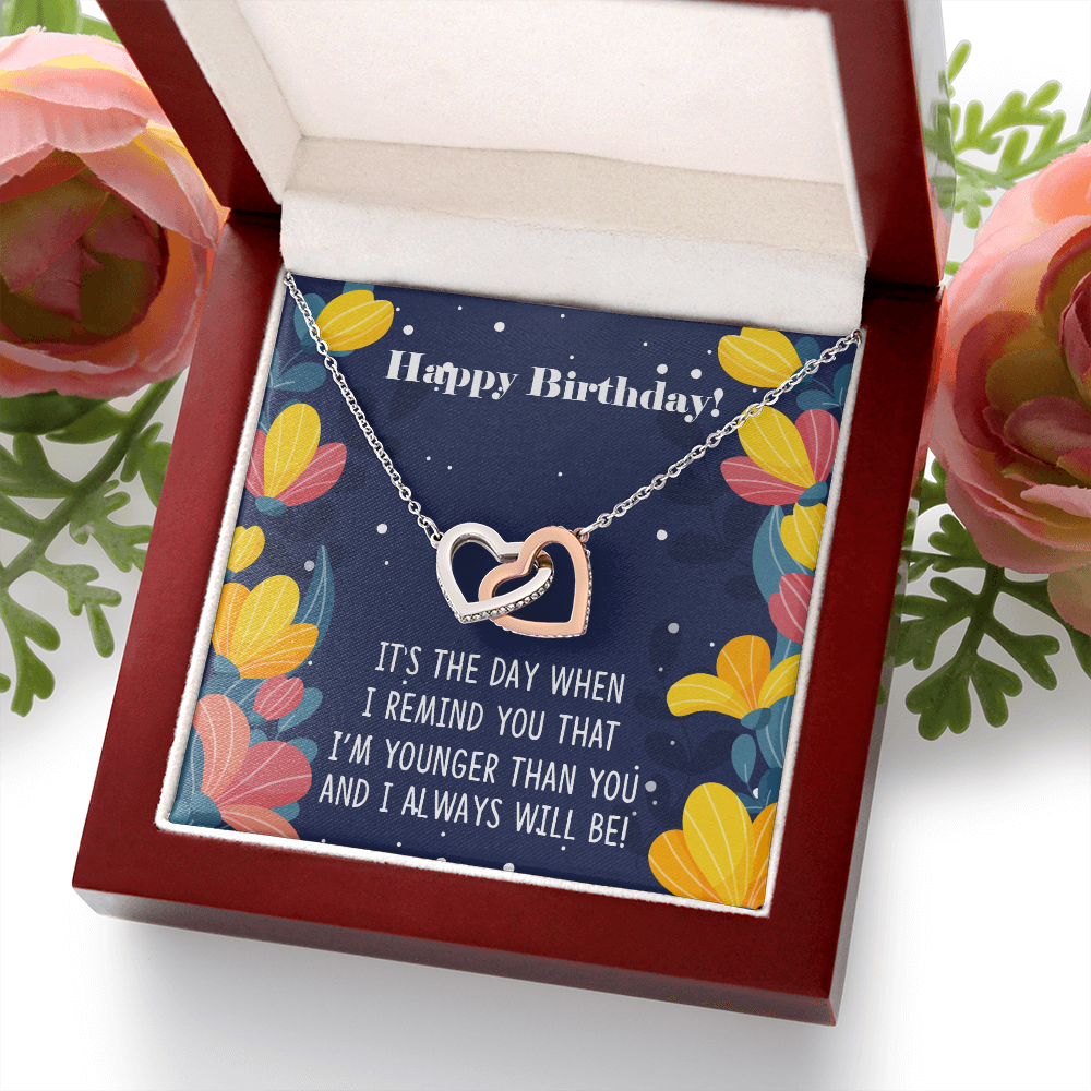 To My Sister Younger Than You Happy Birthday Inseparable Necklace-Express Your Love Gifts
