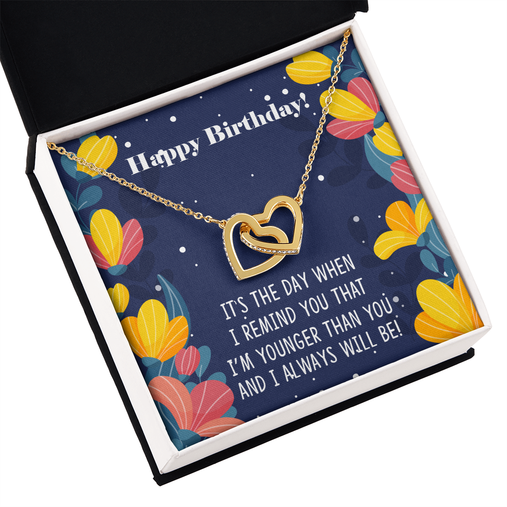 To My Sister Younger Than You Happy Birthday Inseparable Necklace-Express Your Love Gifts