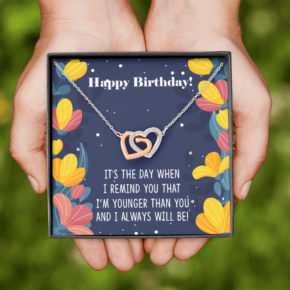 To My Sister Younger Than You Happy Birthday Inseparable Necklace-Express Your Love Gifts