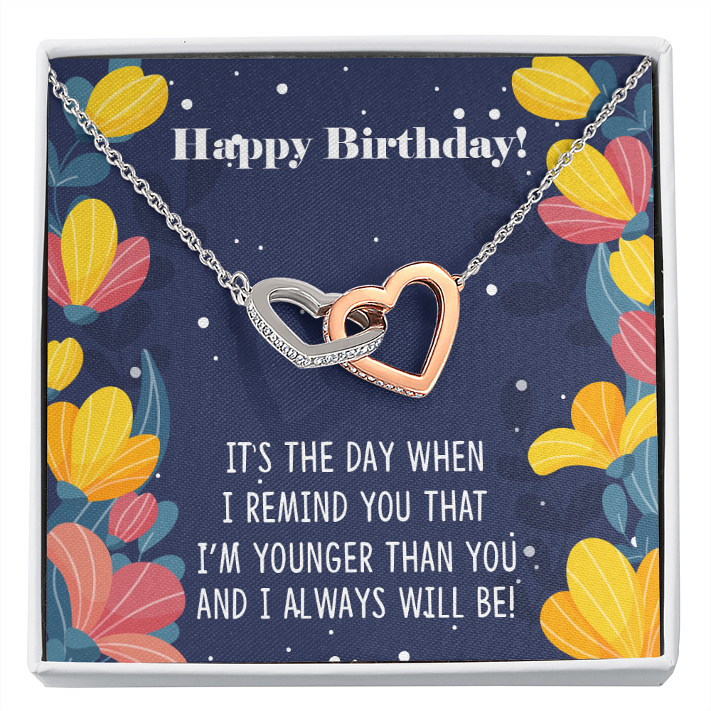 To My Sister Younger Than You Happy Birthday Inseparable Necklace-Express Your Love Gifts