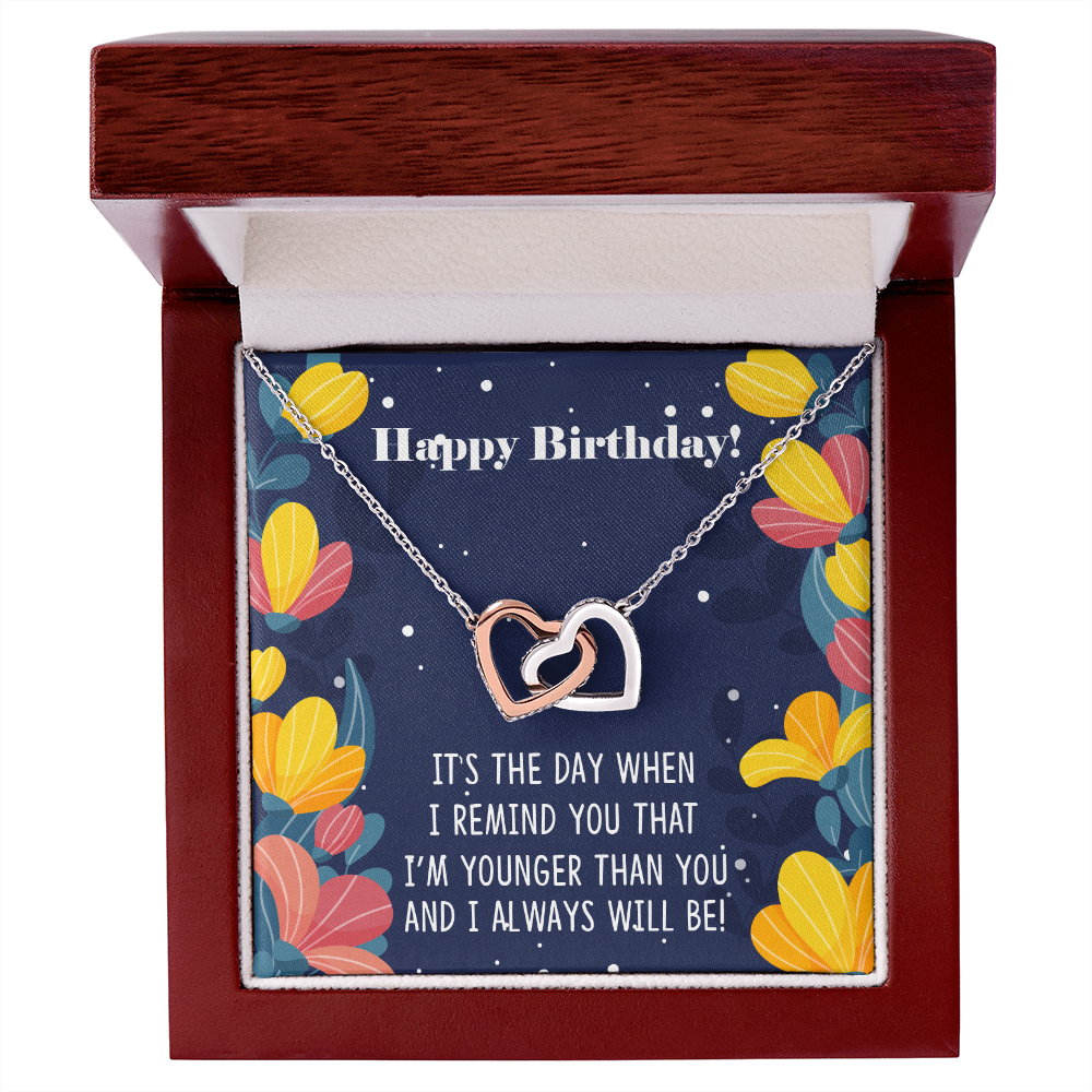 To My Sister Younger Than You Happy Birthday Inseparable Necklace-Express Your Love Gifts