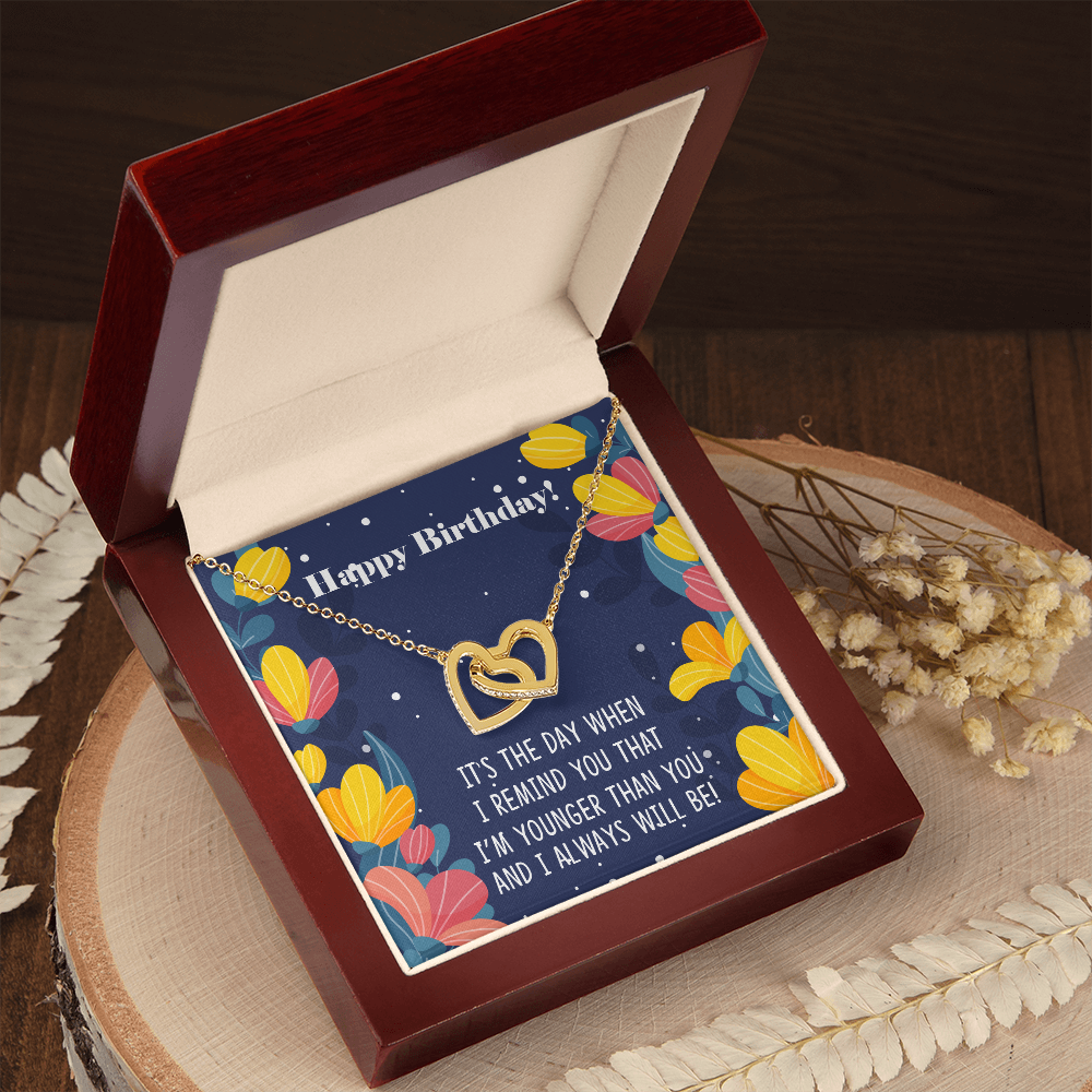 To My Sister Younger Than You Happy Birthday Inseparable Necklace-Express Your Love Gifts