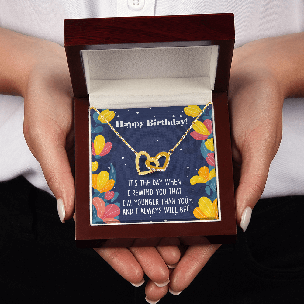 To My Sister Younger Than You Happy Birthday Inseparable Necklace-Express Your Love Gifts