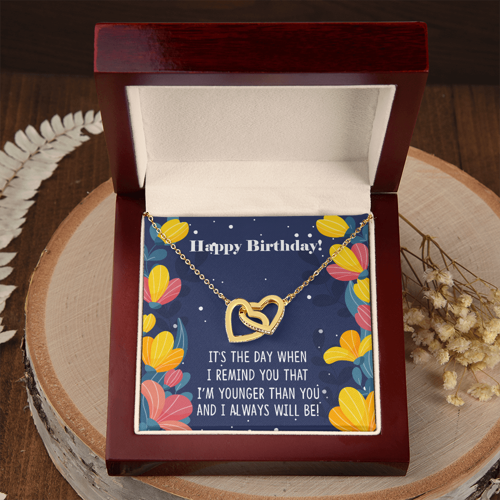 To My Sister Younger Than You Happy Birthday Inseparable Necklace-Express Your Love Gifts