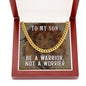 To My Son Be a Warrior Not a Worrier Cuban Chain-Express Your Love Gifts