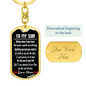 To My Son Believe Deep In Your Heart Keychain Stainless Steel or 18k Gold Dog Tag Keyring-Express Your Love Gifts