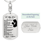 To My Son Best Thing Ever Keychain Stainless Steel or 18k Gold Dog Tag Keyring-Express Your Love Gifts