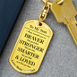 To My Son Brave Strong And Smart Keychain Stainless Steel or 18k Gold Dog Tag Keyring-Express Your Love Gifts