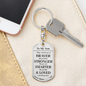 To My Son Brave Strong And Smart Keychain Stainless Steel or 18k Gold Dog Tag Keyring-Express Your Love Gifts