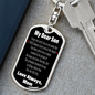 To My Son Carry You In My Arms Keychain Stainless Steel or 18k Gold Dog Tag Keyring-Express Your Love Gifts