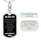 To My Son Carry You In My Arms Keychain Stainless Steel or 18k Gold Dog Tag Keyring-Express Your Love Gifts