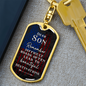 To My Son Difficult Road Keychain Stainless Steel or 18k Gold Dog Tag Keyring-Express Your Love Gifts