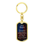 To My Son Difficult Road Keychain Stainless Steel or 18k Gold Dog Tag Keyring-Express Your Love Gifts