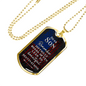 To My Son Difficult Road Necklace Stainless Steel or 18k Gold Dog Tag 24" Chain-Express Your Love Gifts