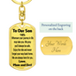 To My Son Journey In Life Keychain Stainless Steel or 18k Gold Dog Tag Keyring-Express Your Love Gifts
