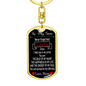 To My Son Love At First Sight Keychain Stainless Steel or 18k Gold Dog Tag Keyring-Express Your Love Gifts