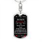 To My Son Love At First Sight Keychain Stainless Steel or 18k Gold Dog Tag Keyring-Express Your Love Gifts