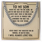 To My Son Never Feel That You're Alone Cuban Chain-Express Your Love Gifts