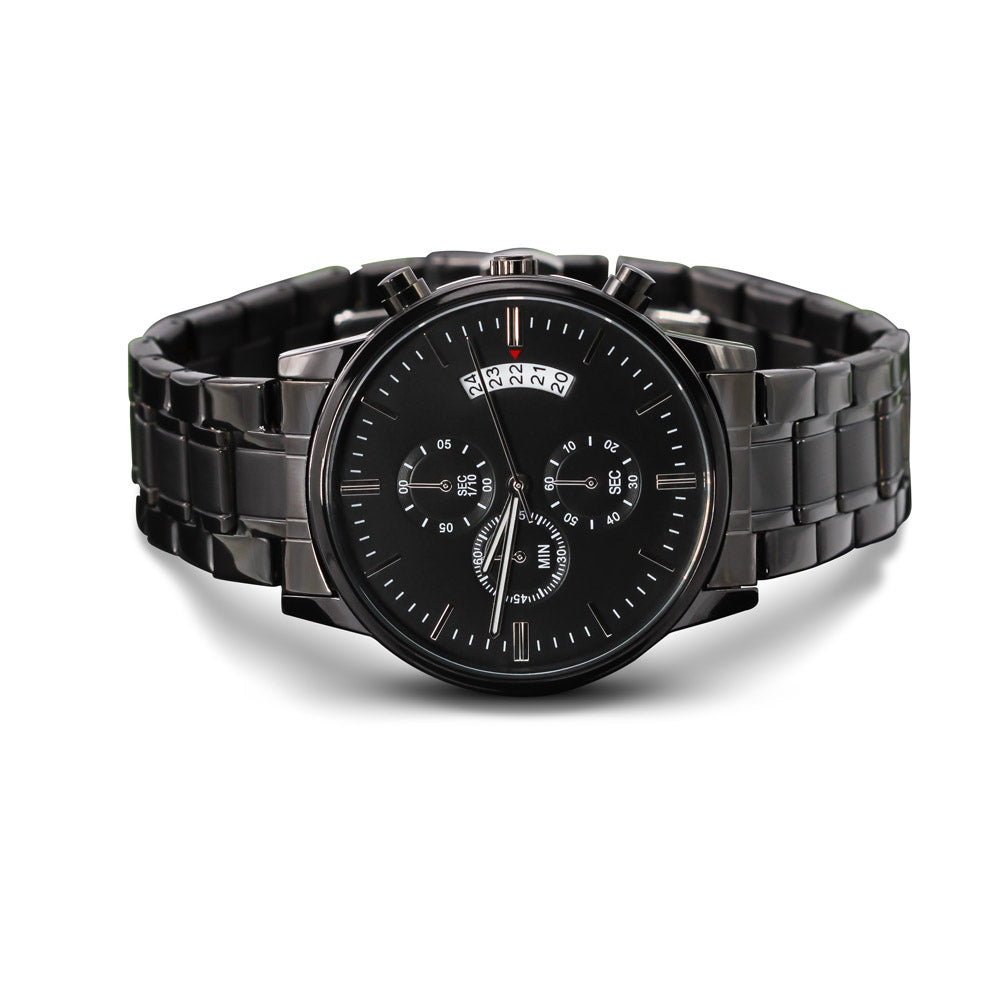 To My Son Never Forget Men's Watch Multifunction Stainless Steel W Copper Dial-Express Your Love Gifts
