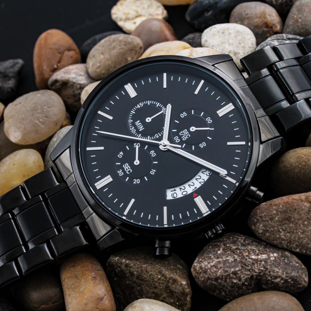 To My Son Never Forget Men's Watch Multifunction Stainless Steel W Copper Dial-Express Your Love Gifts