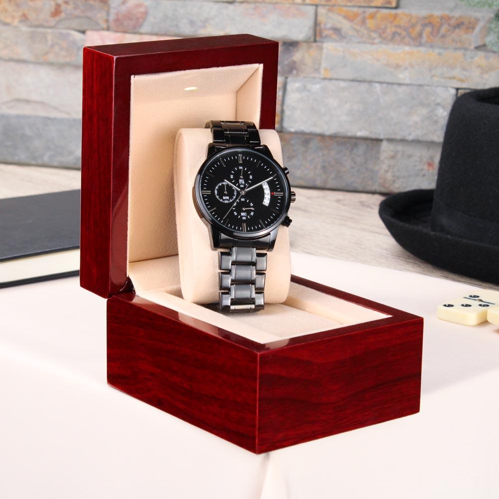 To My Son Never Forget Men's Watch Multifunction Stainless Steel W Copper Dial-Express Your Love Gifts