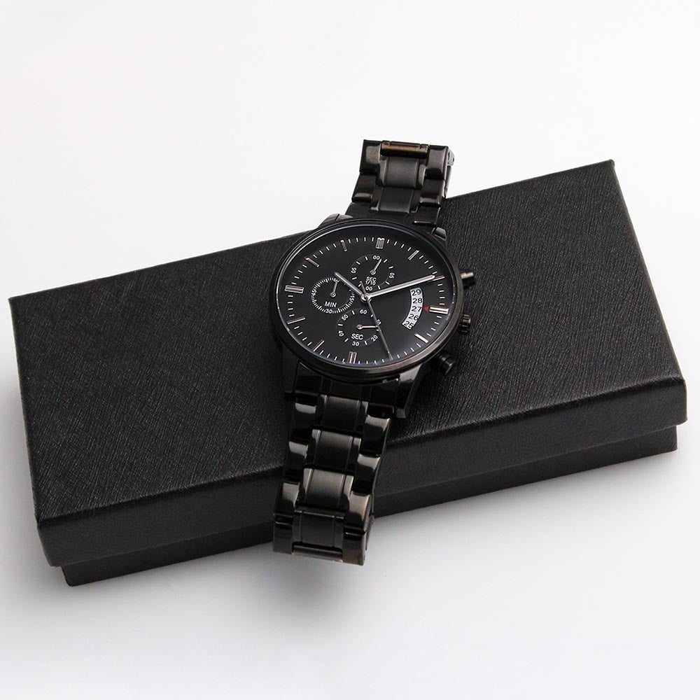 To My Son Never Forget Men's Watch Multifunction Stainless Steel W Copper Dial-Express Your Love Gifts