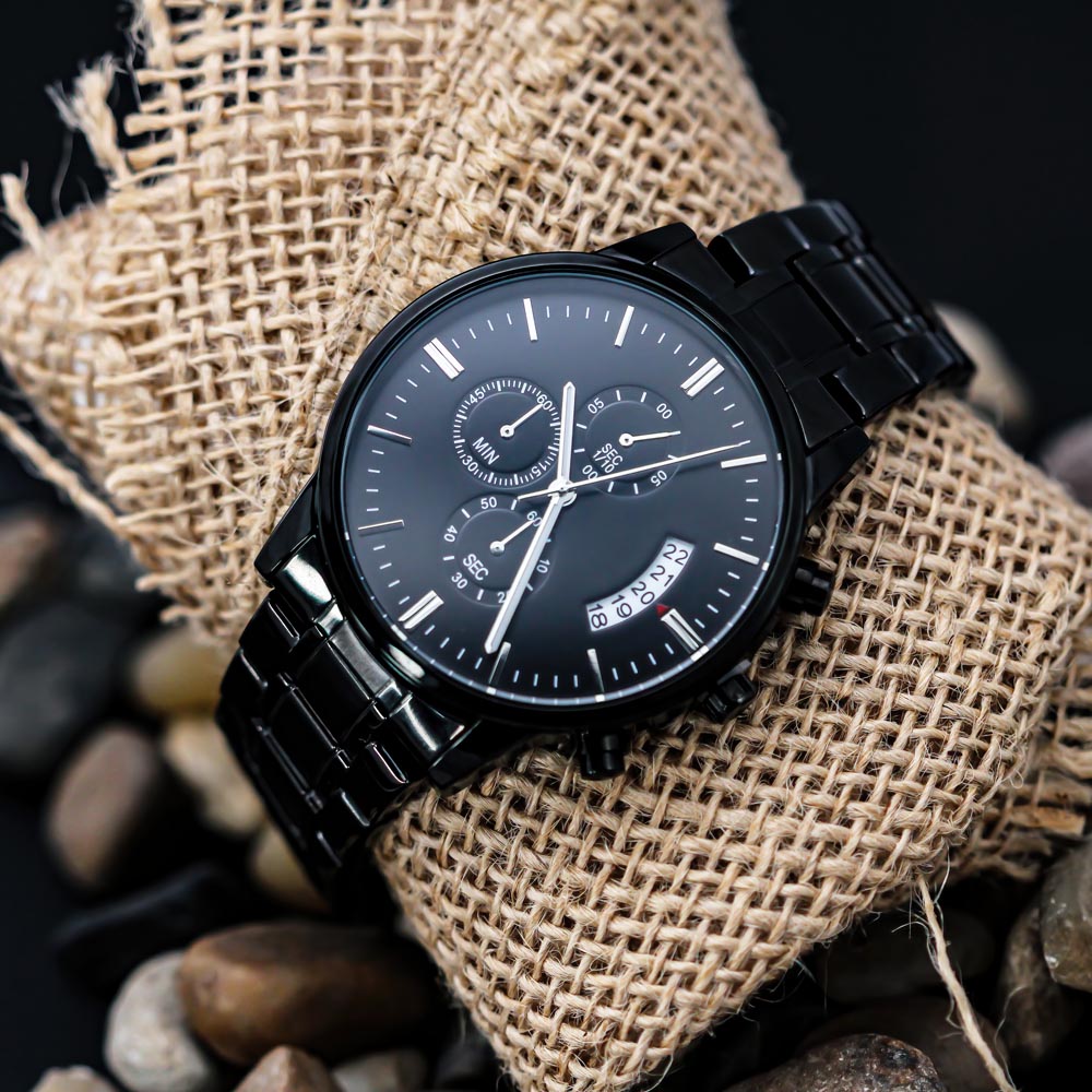 To My Son Never Forget Men's Watch Multifunction Stainless Steel W Copper Dial-Express Your Love Gifts