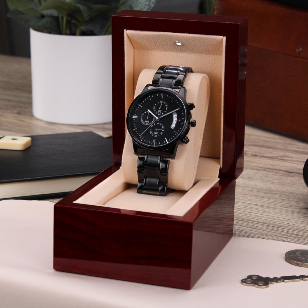 To My Son Never Forget Men's Watch Multifunction Stainless Steel W Copper Dial-Express Your Love Gifts