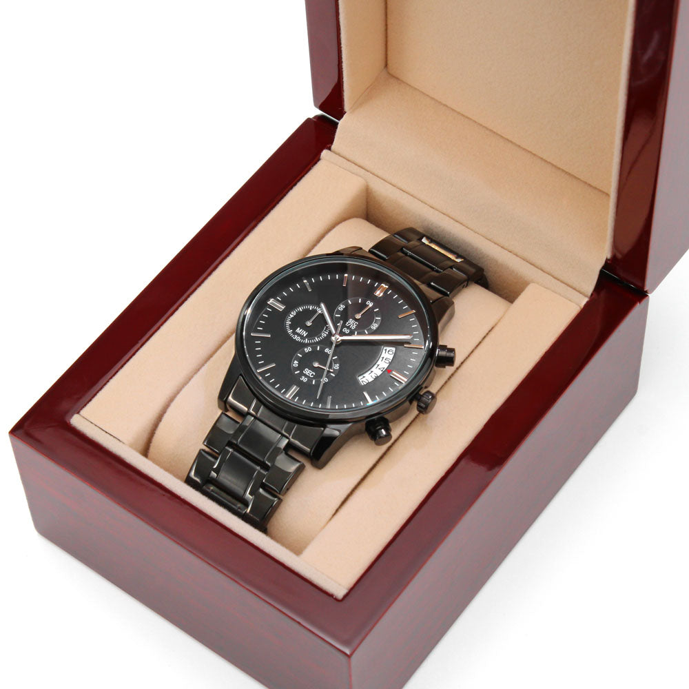 To My Son Never Forget Men's Watch Multifunction Stainless Steel W Copper Dial-Express Your Love Gifts