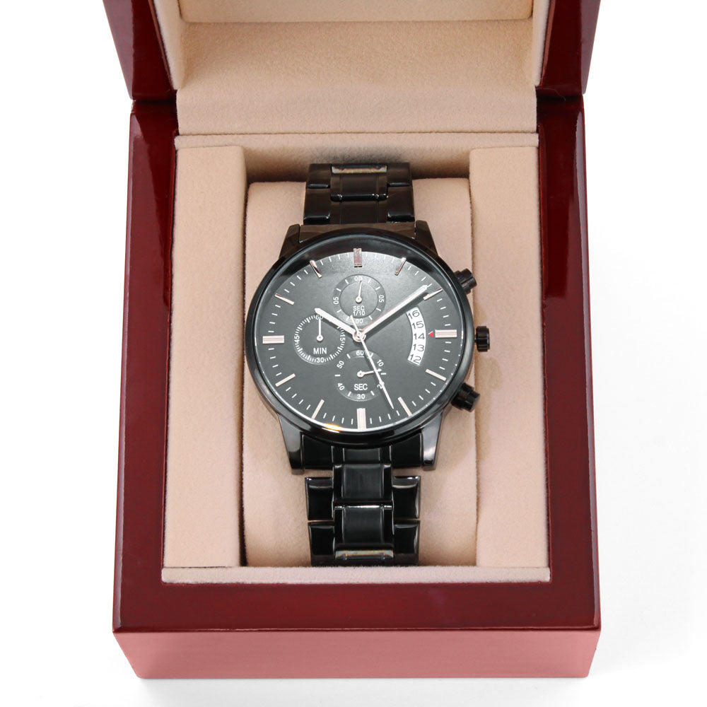 To My Son Never Forget Men's Watch Multifunction Stainless Steel W Copper Dial-Express Your Love Gifts