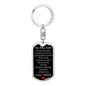To My Son Right Here In Your Heart Keychain Stainless Steel or 18k Gold Dog Tag Keyring-Express Your Love Gifts