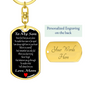 To My Son Right Here In Your Heart Keychain Stainless Steel or 18k Gold Dog Tag Keyring-Express Your Love Gifts